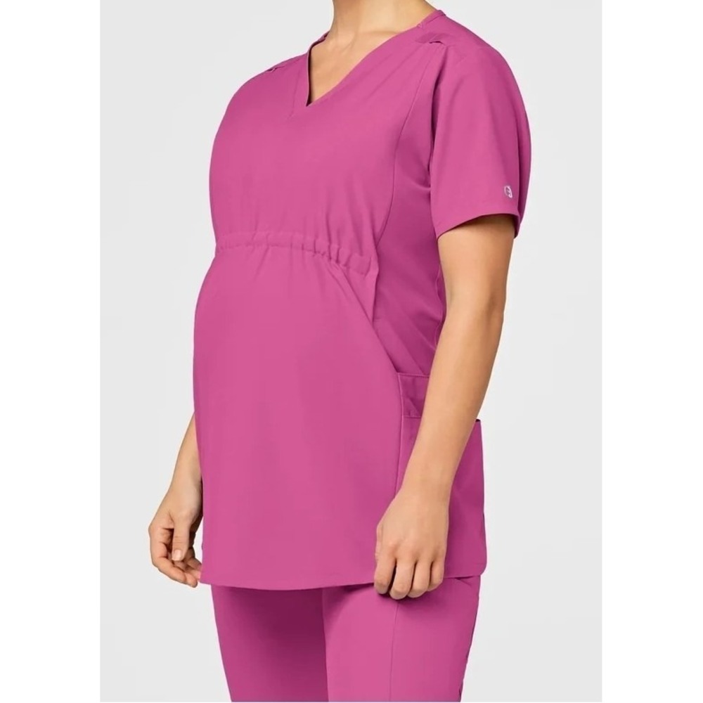 Wonder Wink Maternity V-neck Scrub Top Hot Pink Size‎ Medium